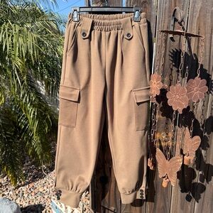 Kids Tan Cargo Pants